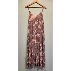 Paisley Empire Waist Tiered Sleeveless Maxi Dress Express Sz M
